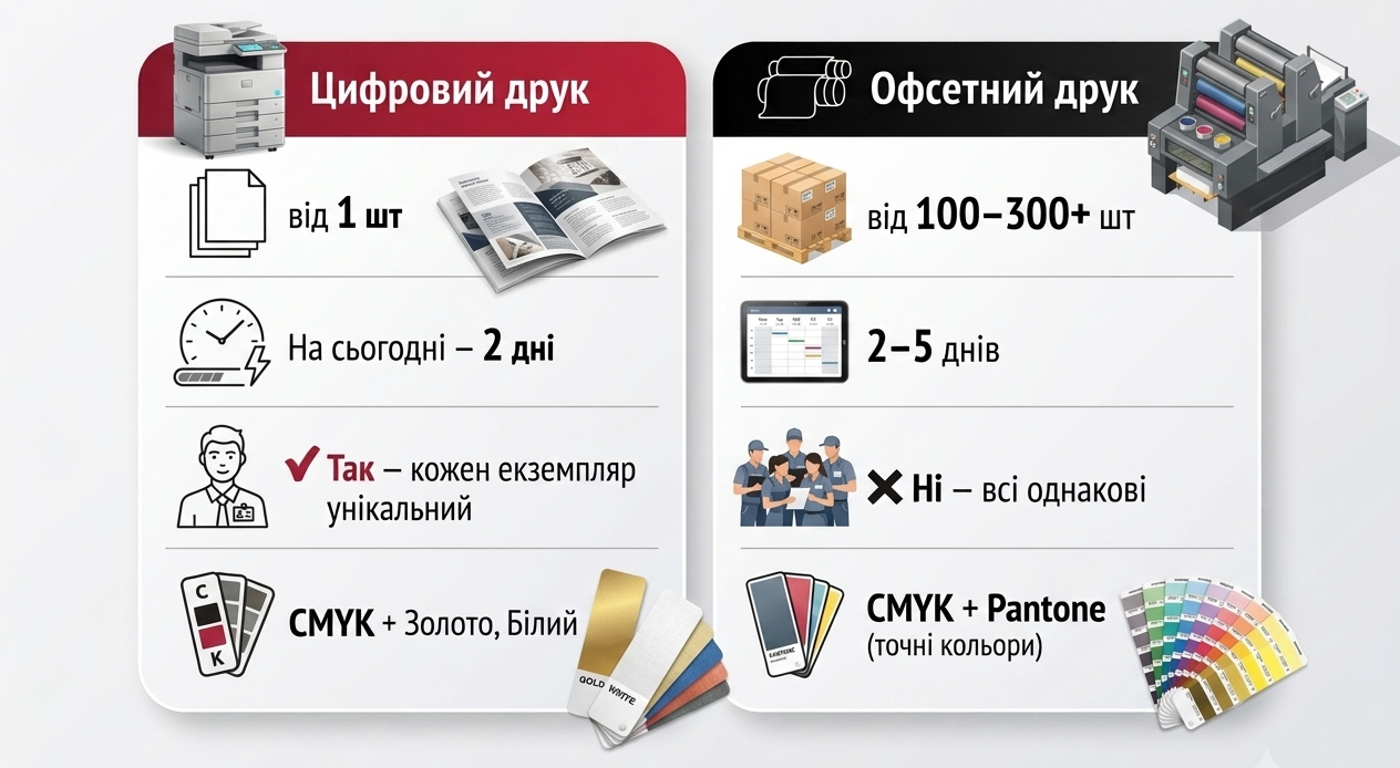 Якість офсетного та цифрового друку
